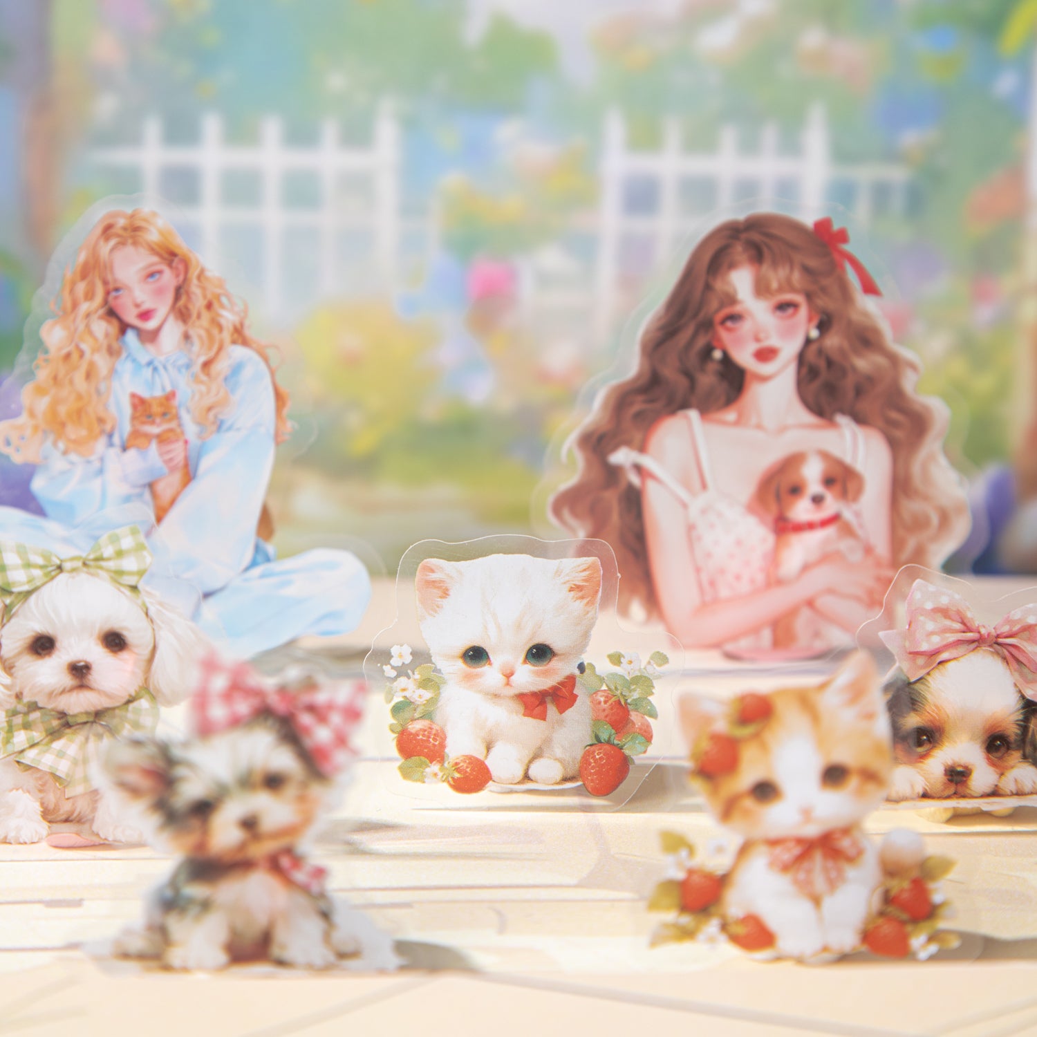 0403 Pets and girls Series PET Sticker -15Pcs each pack