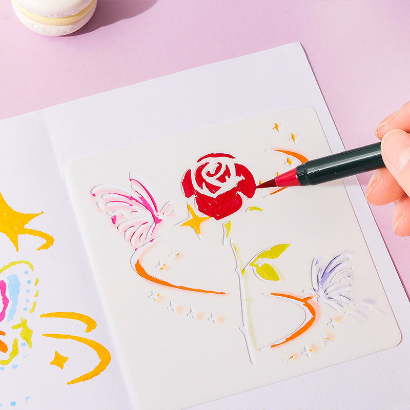 0324 Forest Garden Series stencil -6Pcs each pack