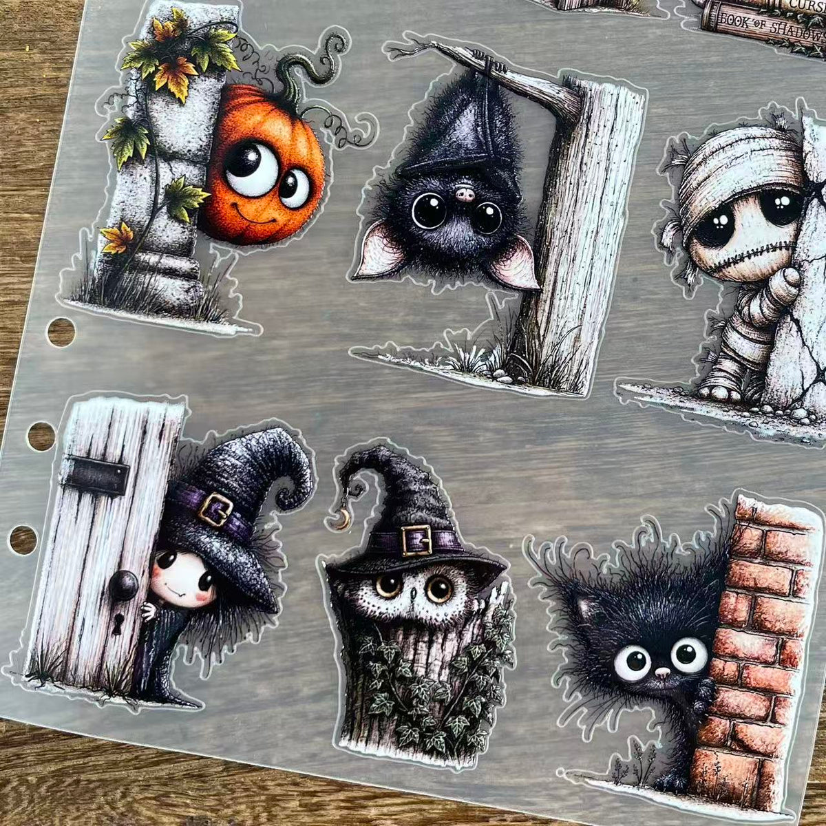 3D Peeking Ghost PET Sticker 1 Pcs