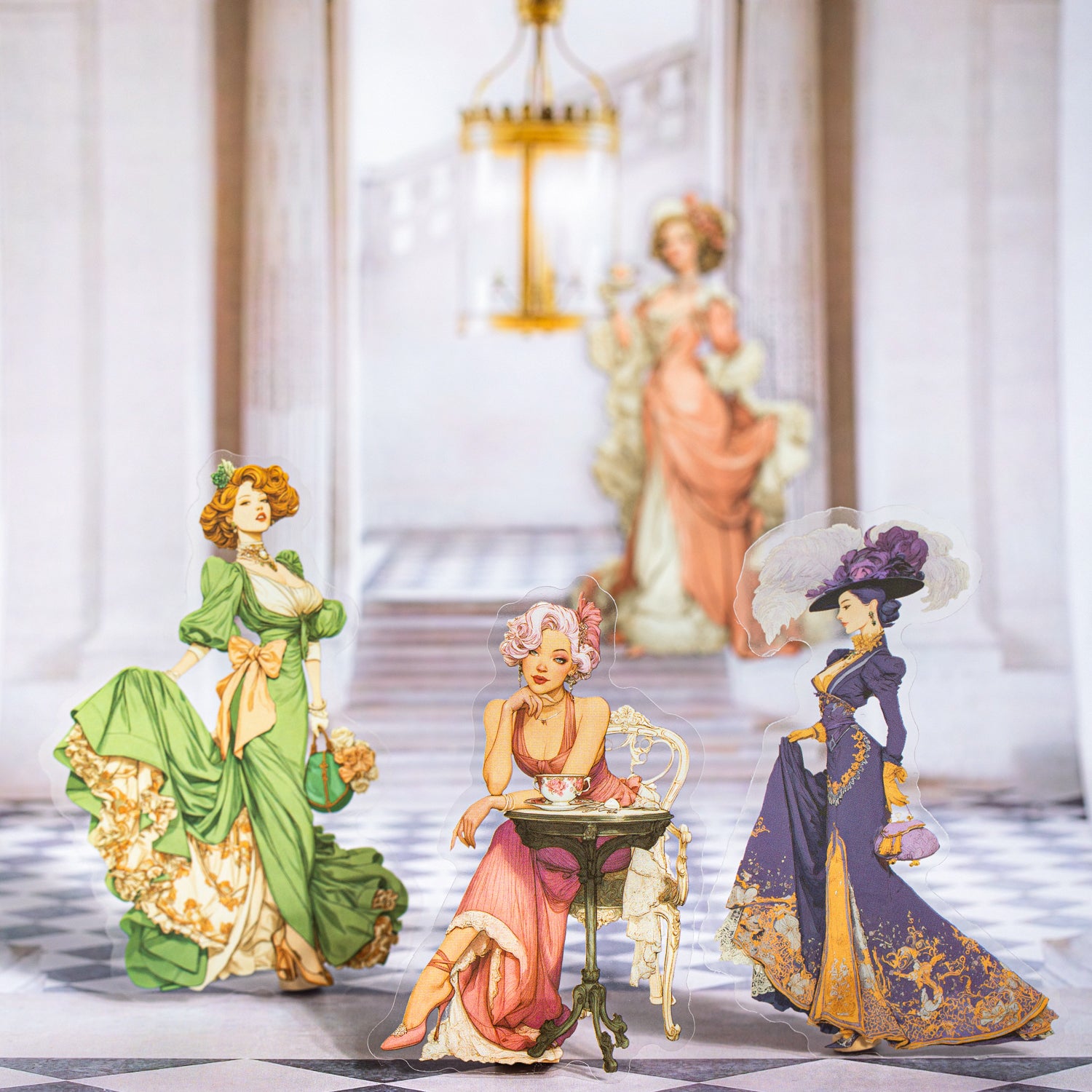 Vintage Rococo banquet PET Sticker -20Pcs each pack