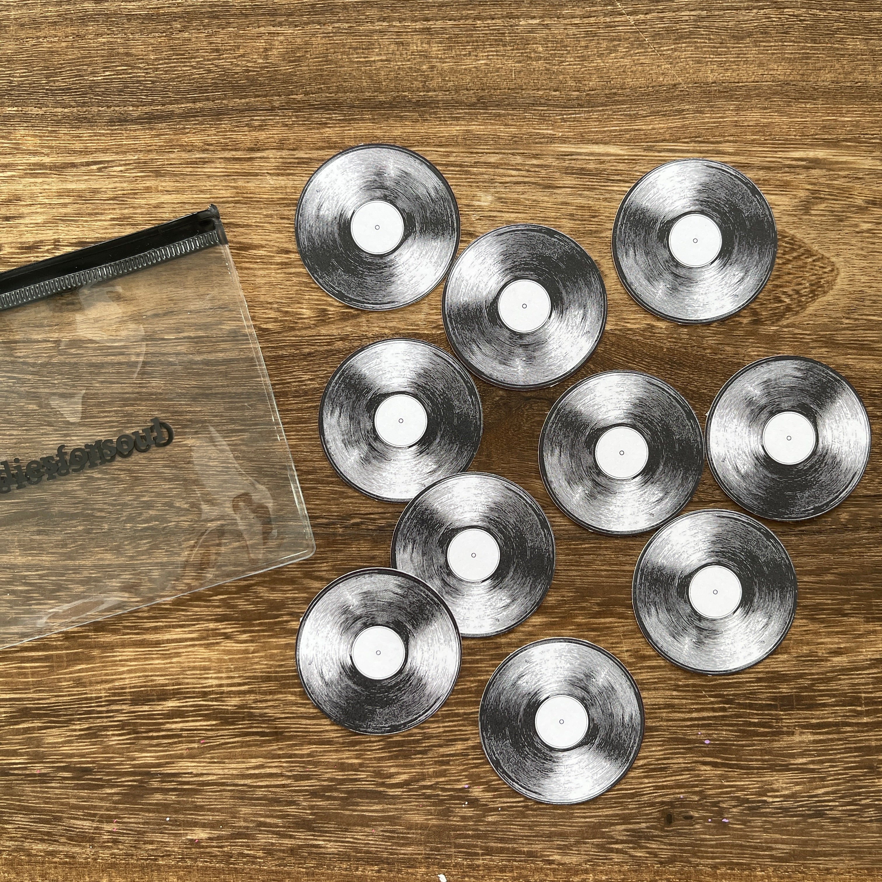 Record shaped card 1 pack 10 pcs *diameter 4.7cm