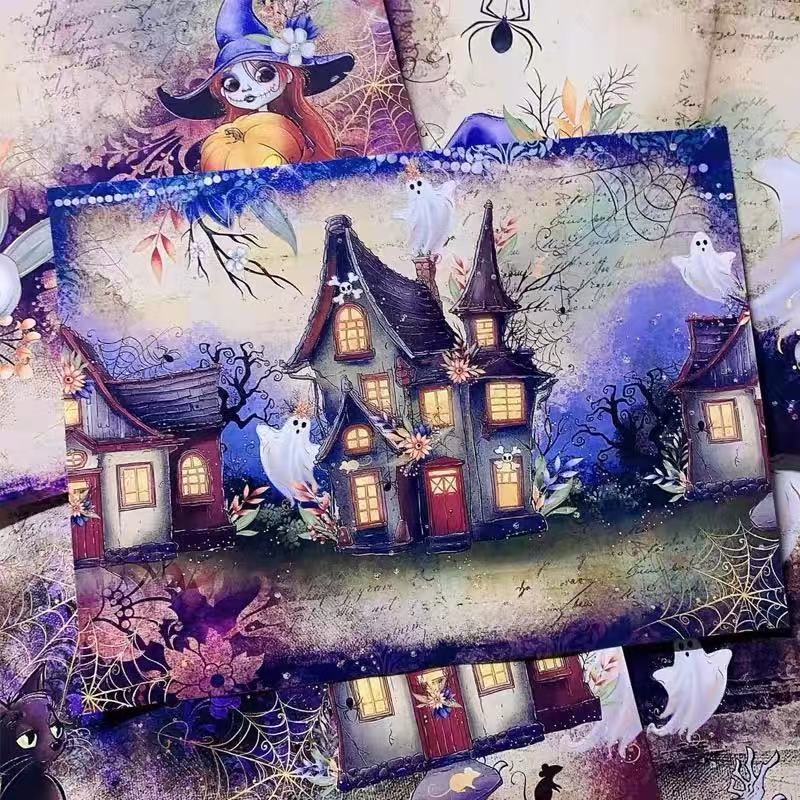 A4 size Halloween ghost pumpkin Style paper 4 pcs