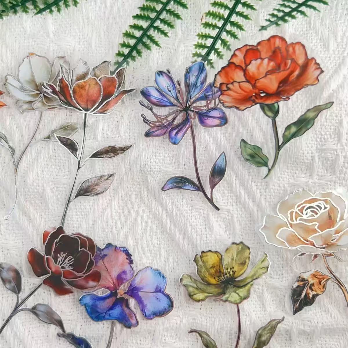 260223 Flower PET Sticker -50Pcs each pack