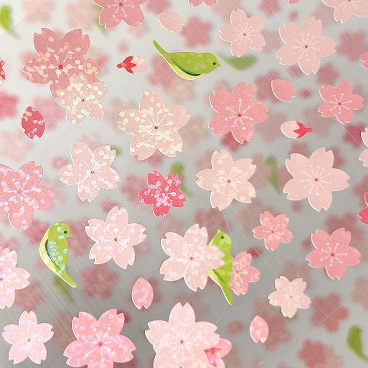 0628 Laser cherry blossoms sticker -1Pcs each pack