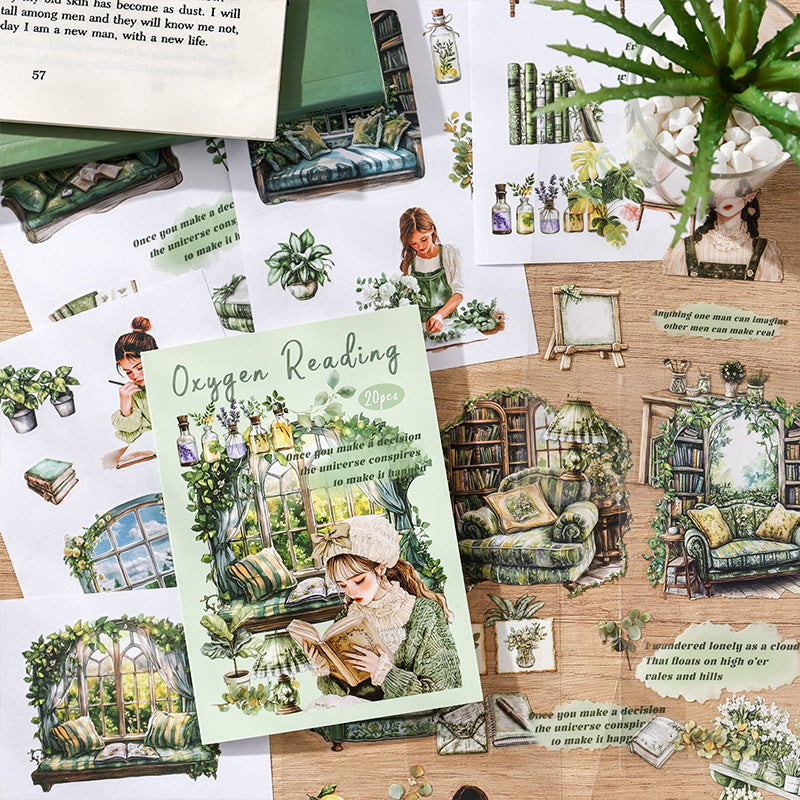 0620 Girl PET & Washi sticker book -20Pcs each pack