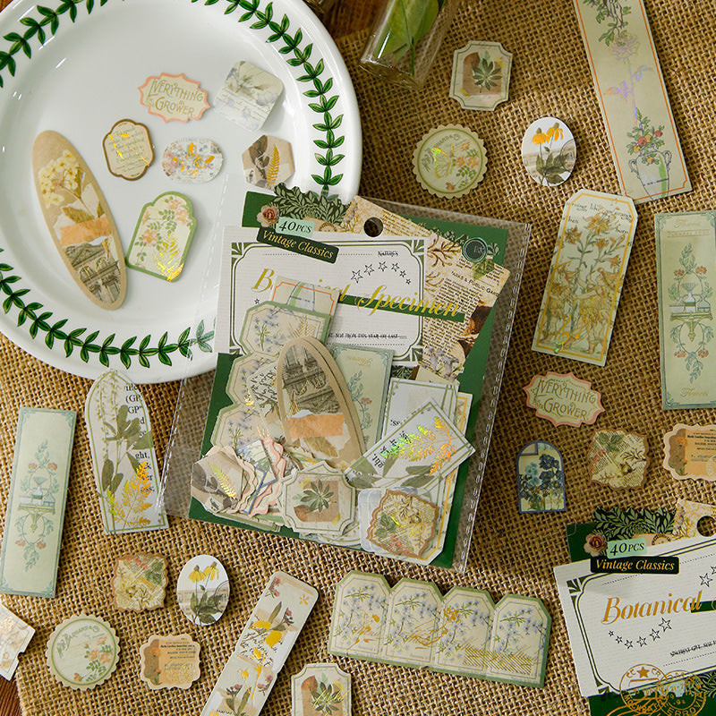 0313 Retro Decoration Series Sticker -40Pcs each pack