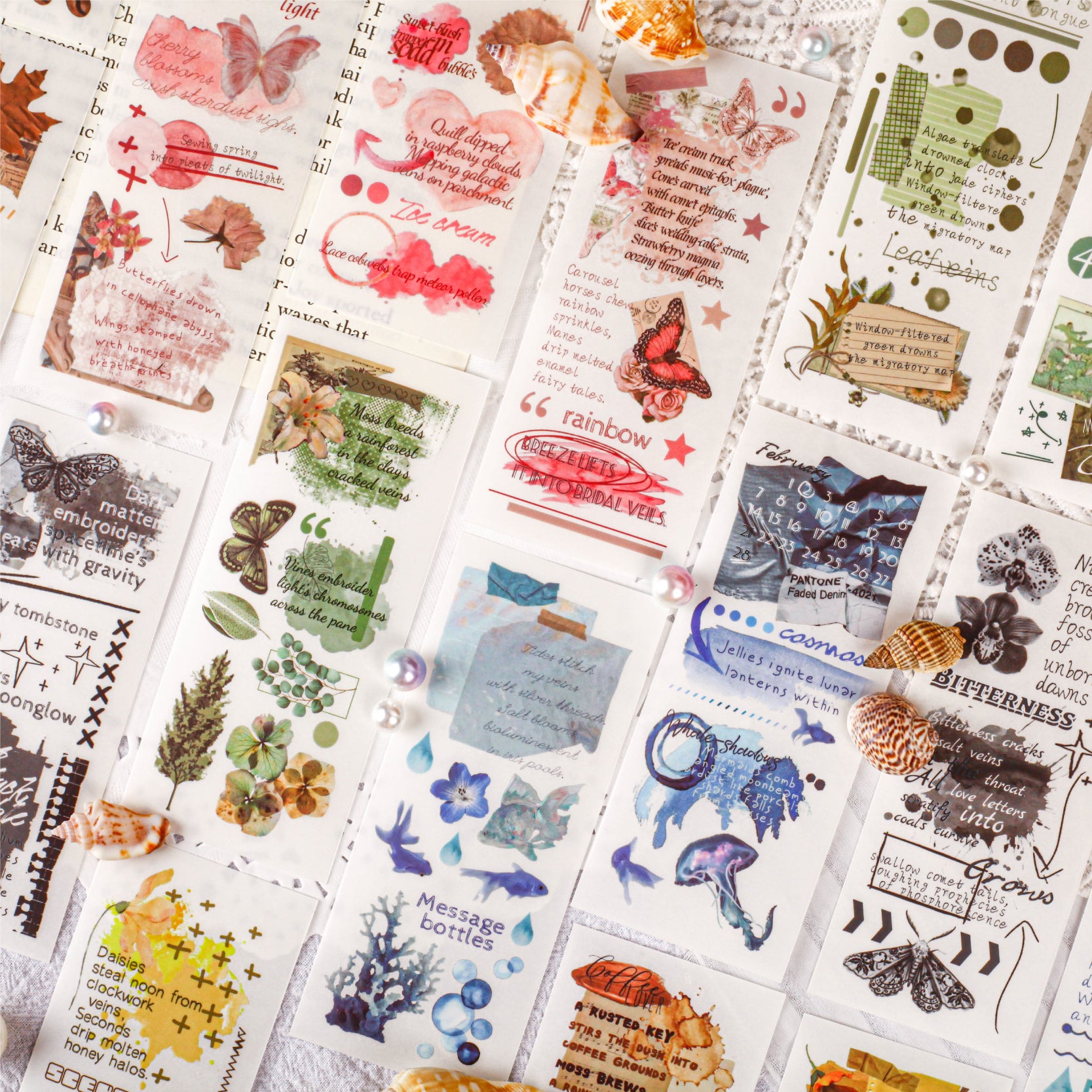 0522 Writing and ink transfer Sticker -3Pcs each pack