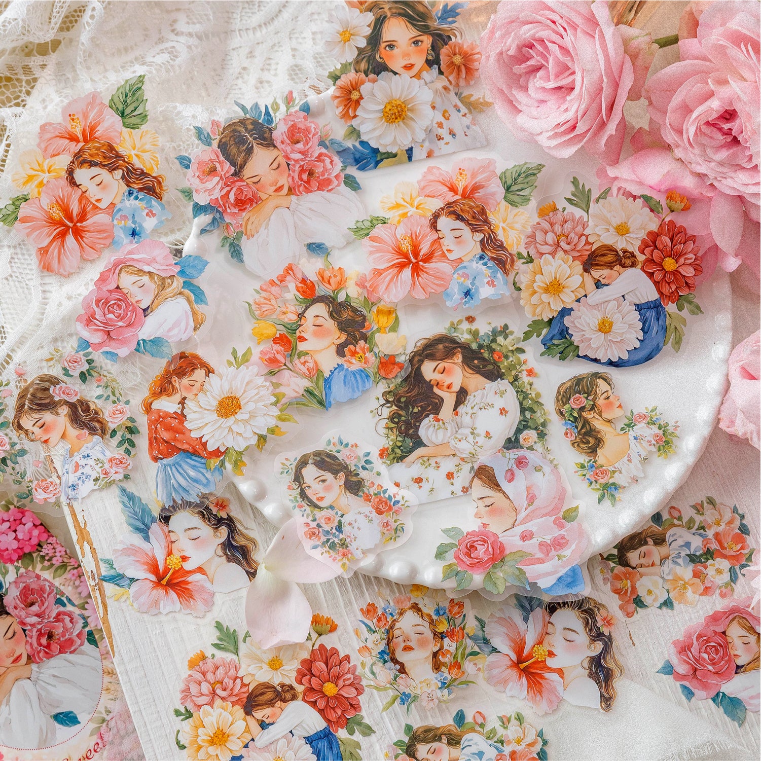 Flower Girl PET sticker -30Pcs each pack