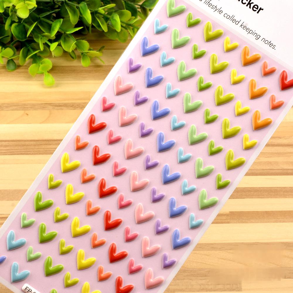 Colored heart shape sticker -1Pcs each pack