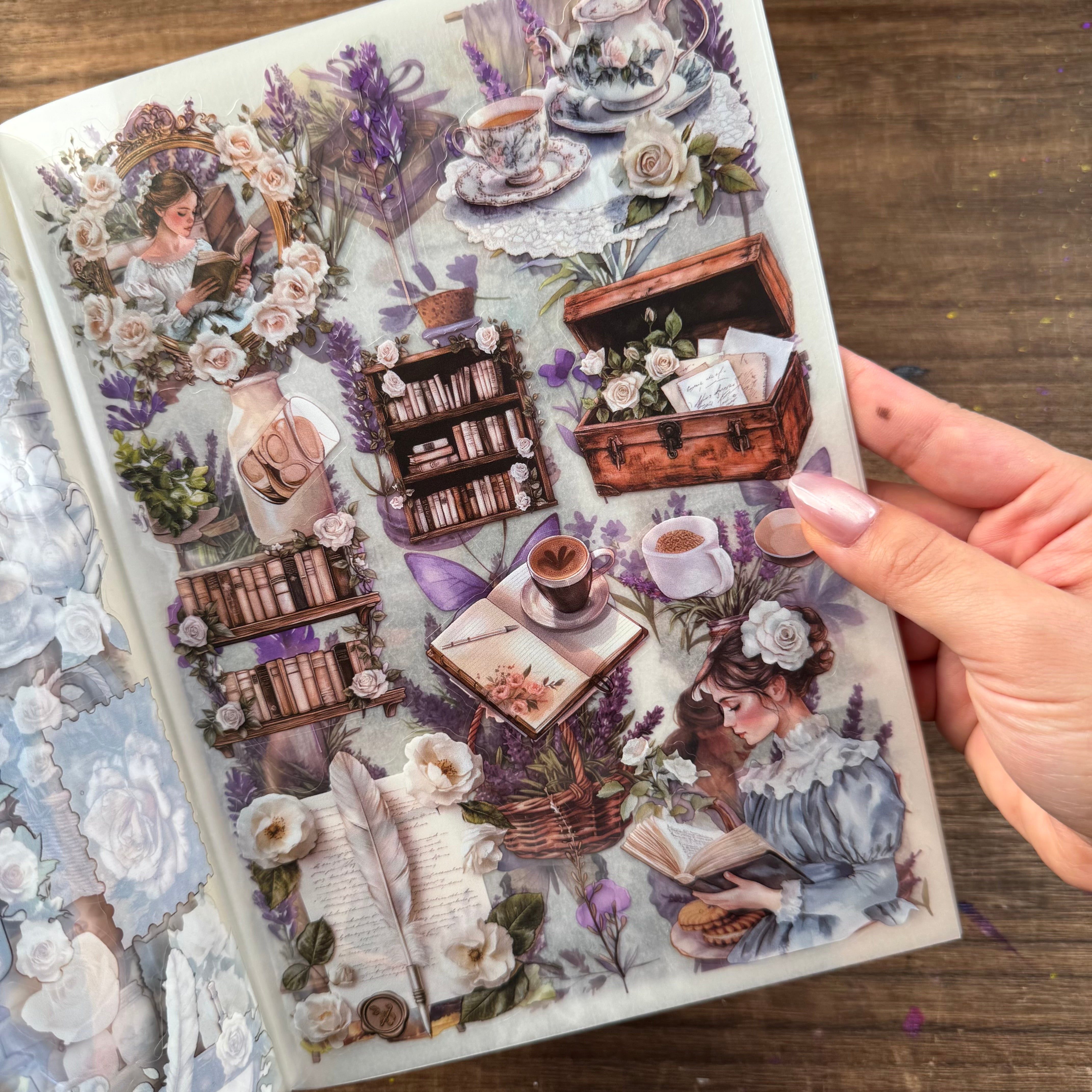The flower sticker book PET+washi
