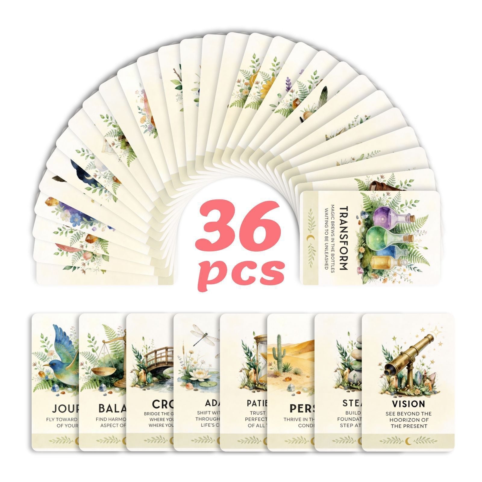 Forest Energy Affirmations Cardstock 36pcs (2.36 × 3.5 inch)