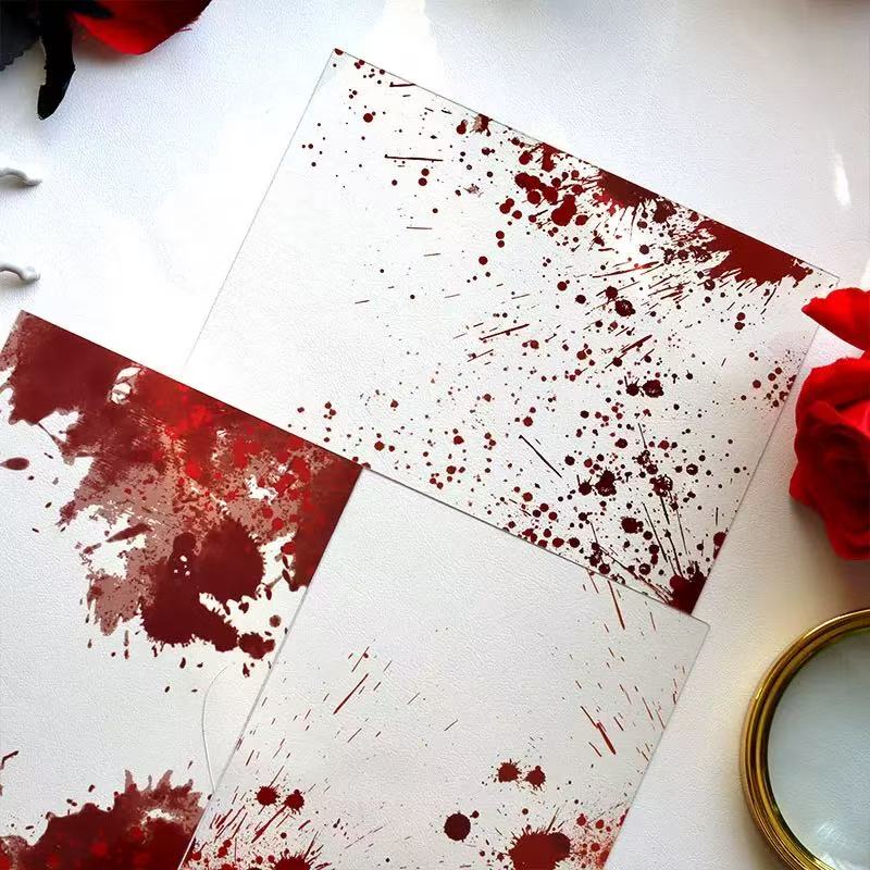 Blood stained clear card 8 pcs 1 pack 10CM*20CM *please tear off the protective film
