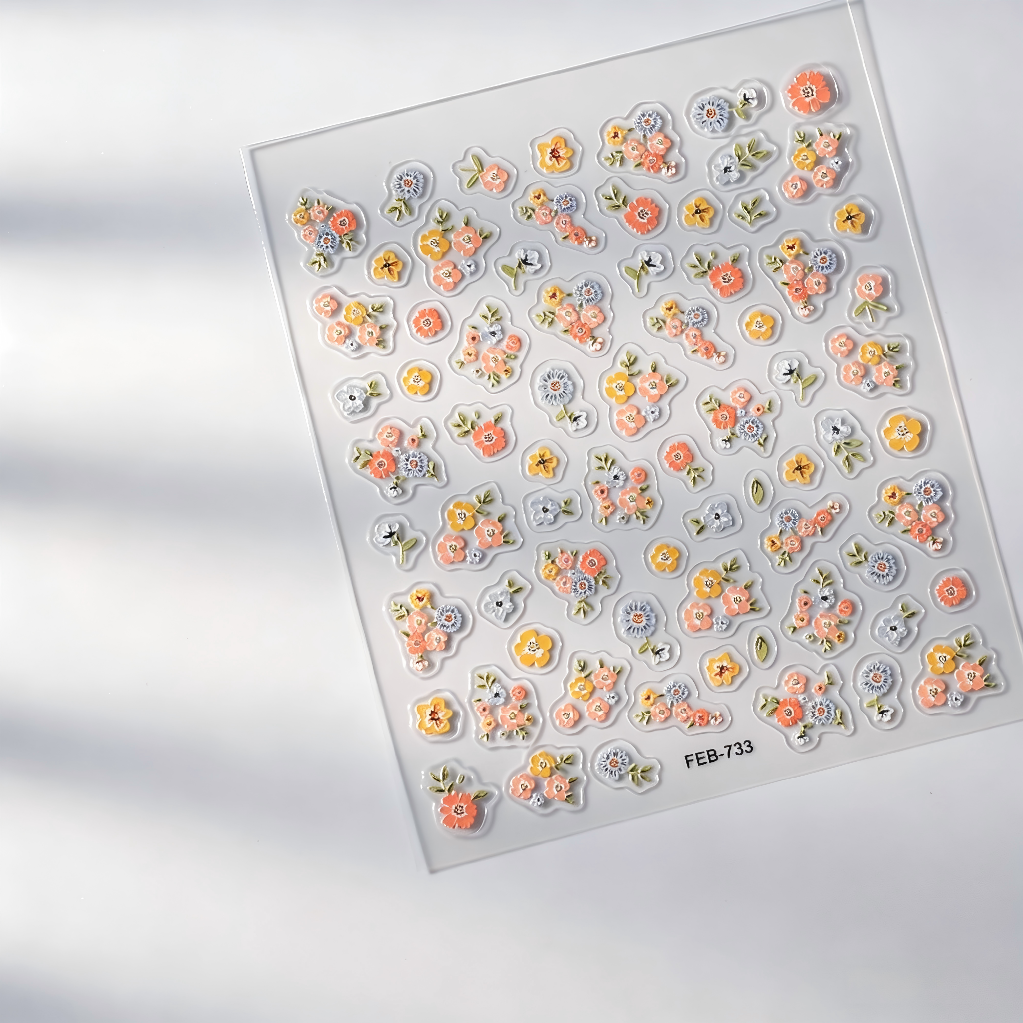 M307- Little flower Mini Embossed sticker 1 Pcs