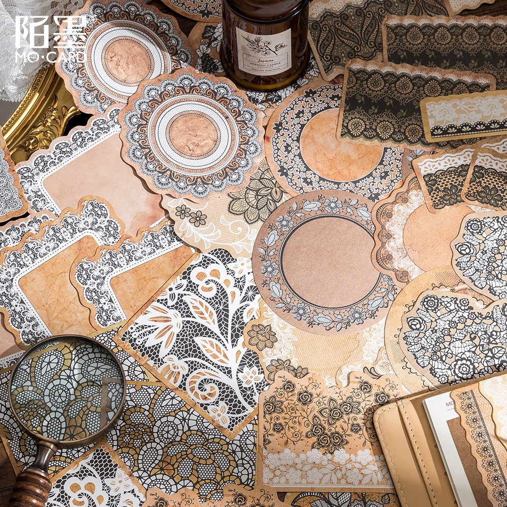 0506 Yellowish Lace Paper Stickers -20Pcs each pack