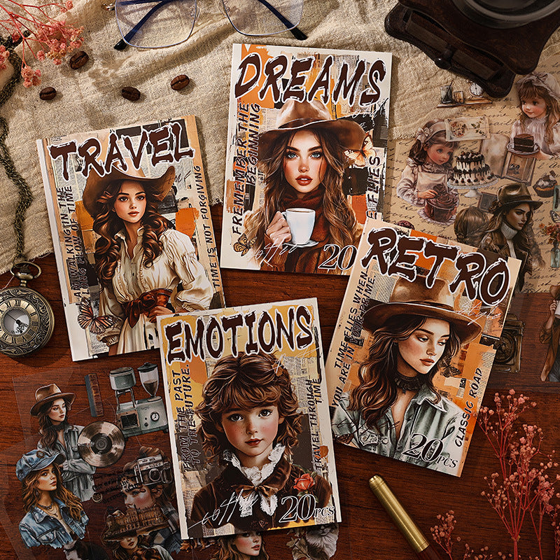 0405 Retracing the Years Series PET Sticker Book -20Pcs each pack