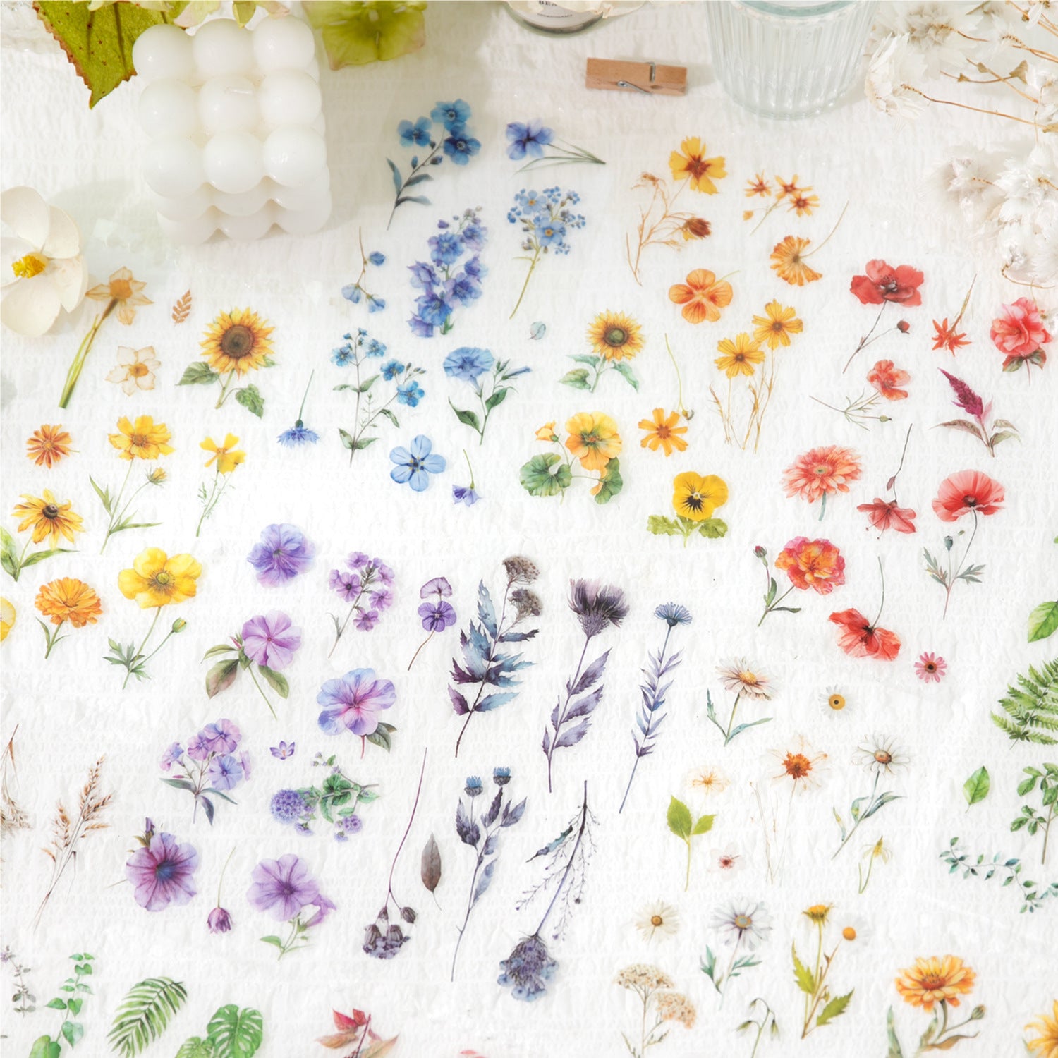 0524 Flower and Leaf Sticker Book -50Pcs each pack