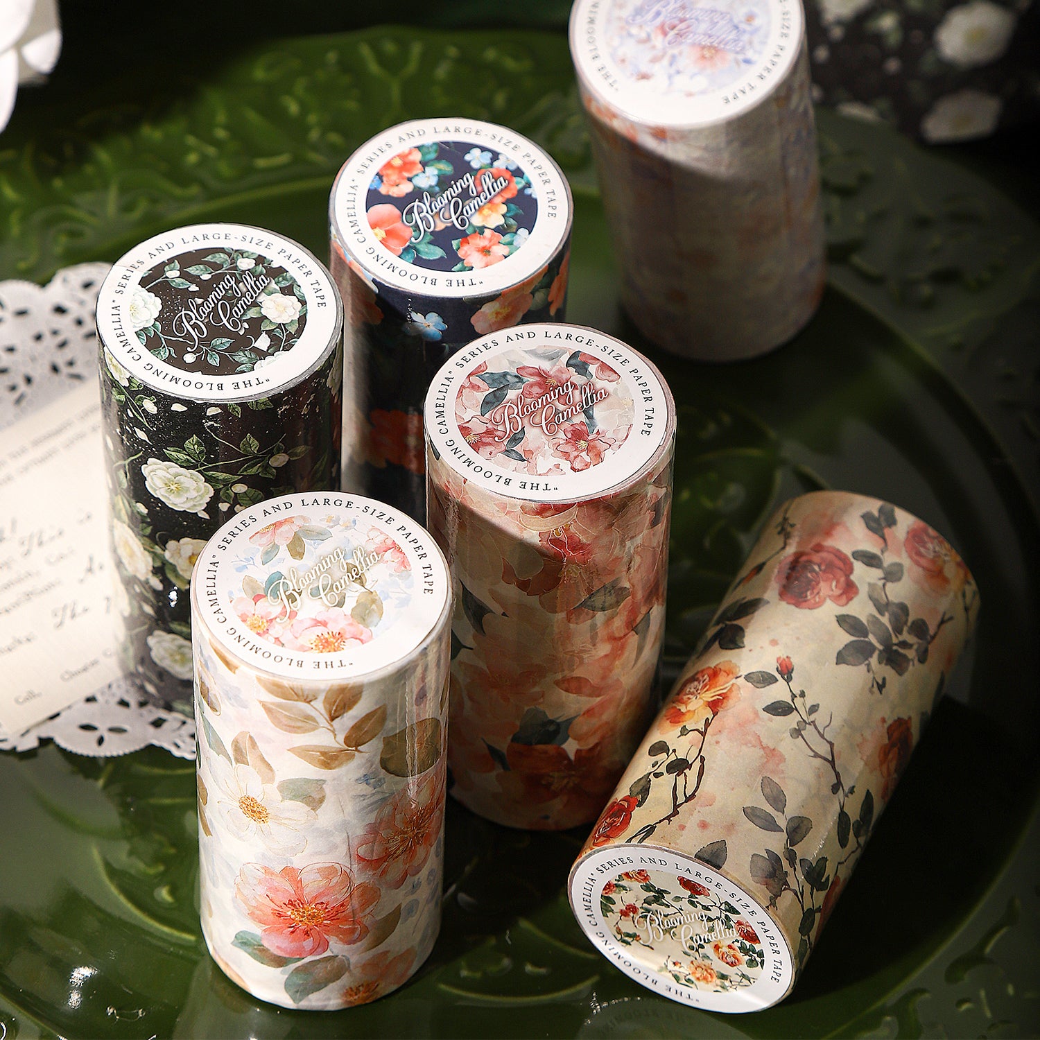 Blooming Camellias Washi Tape (8cm x 2m)