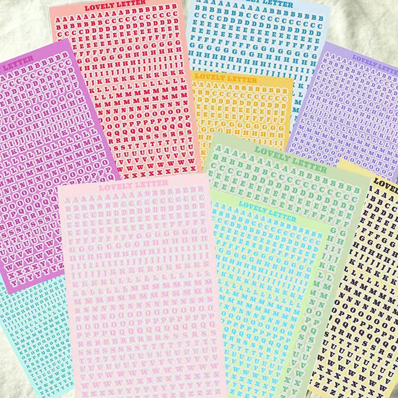0619 Colored letters Sticker -1Pcs each pack