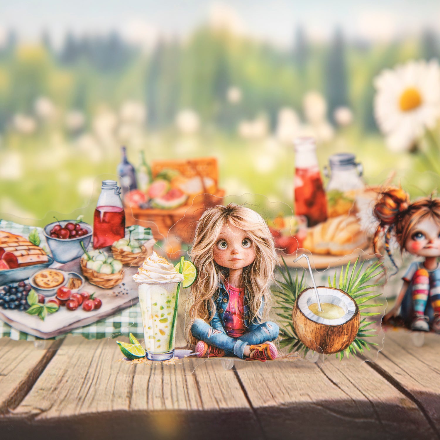 0522 Colorful summer fruits PET Sticker -25Pcs each pack