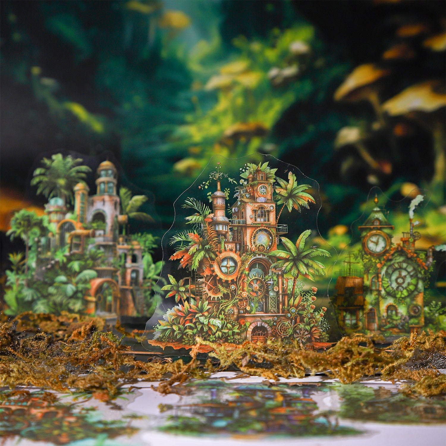 0802 Steampunk House PET Sticker -30Pcs each pack