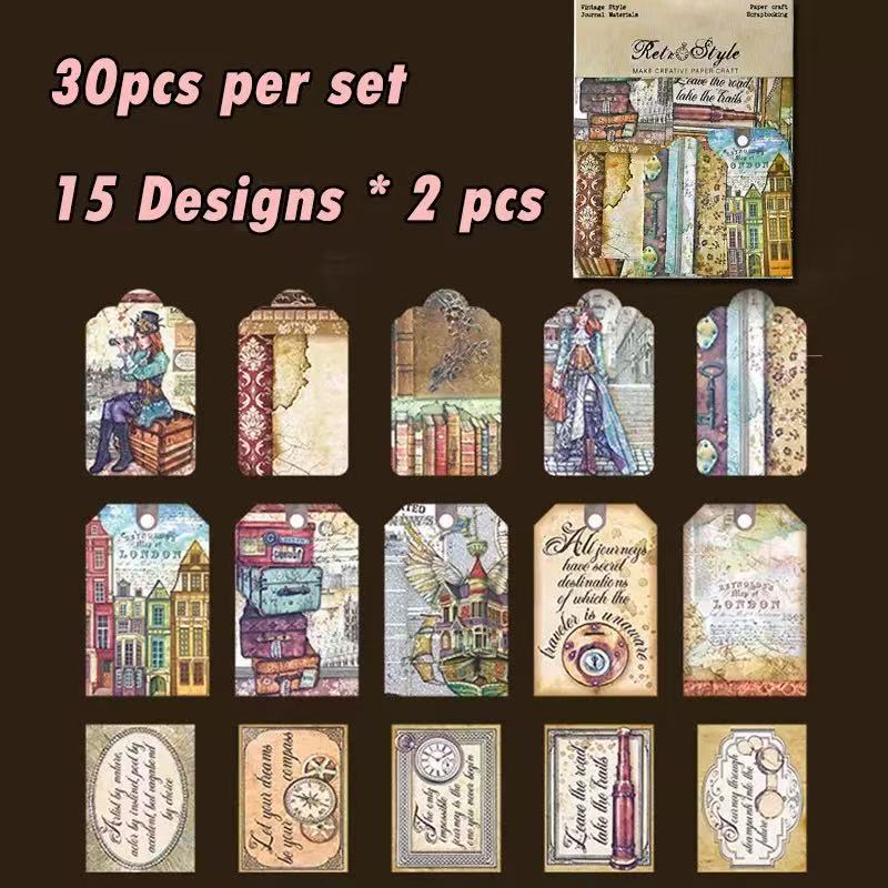 0606 Retro label sticker R3604 -30Pcs each pack