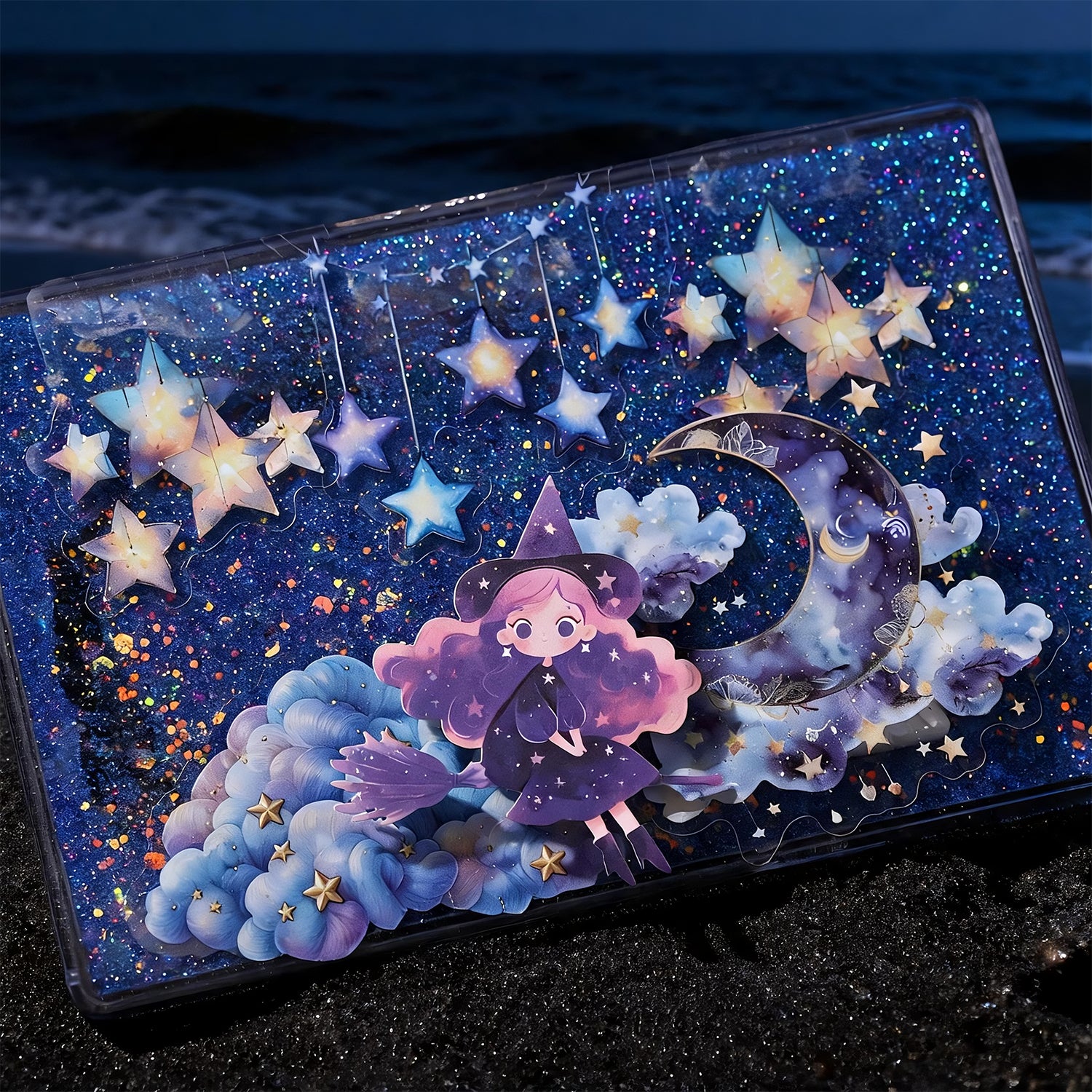 Clouds, Moon and Stars PET Stickers -16Pcs each pack