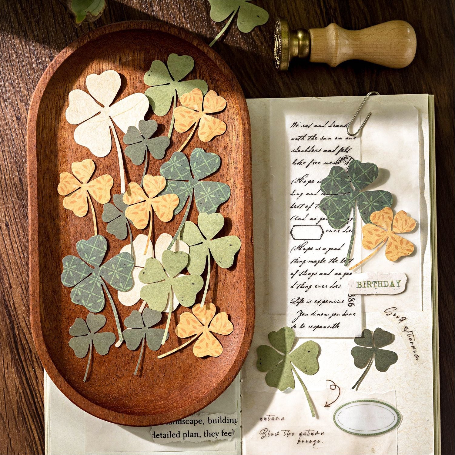 0327 Leaf pick collection Series Paper -30Pcs each pack