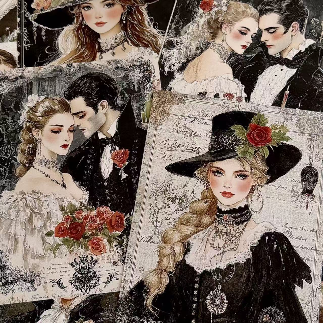 0718 A4 size Romantic wedding Style Paper 5 pcs