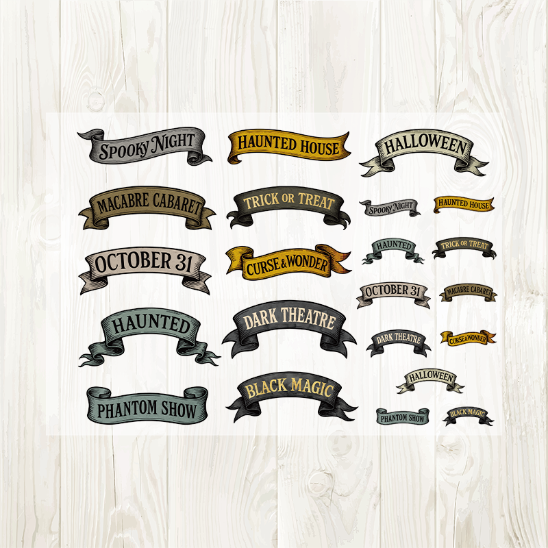 A4 Halloween banners matte PET pre-cut large sticker 1 pack 2 sheets