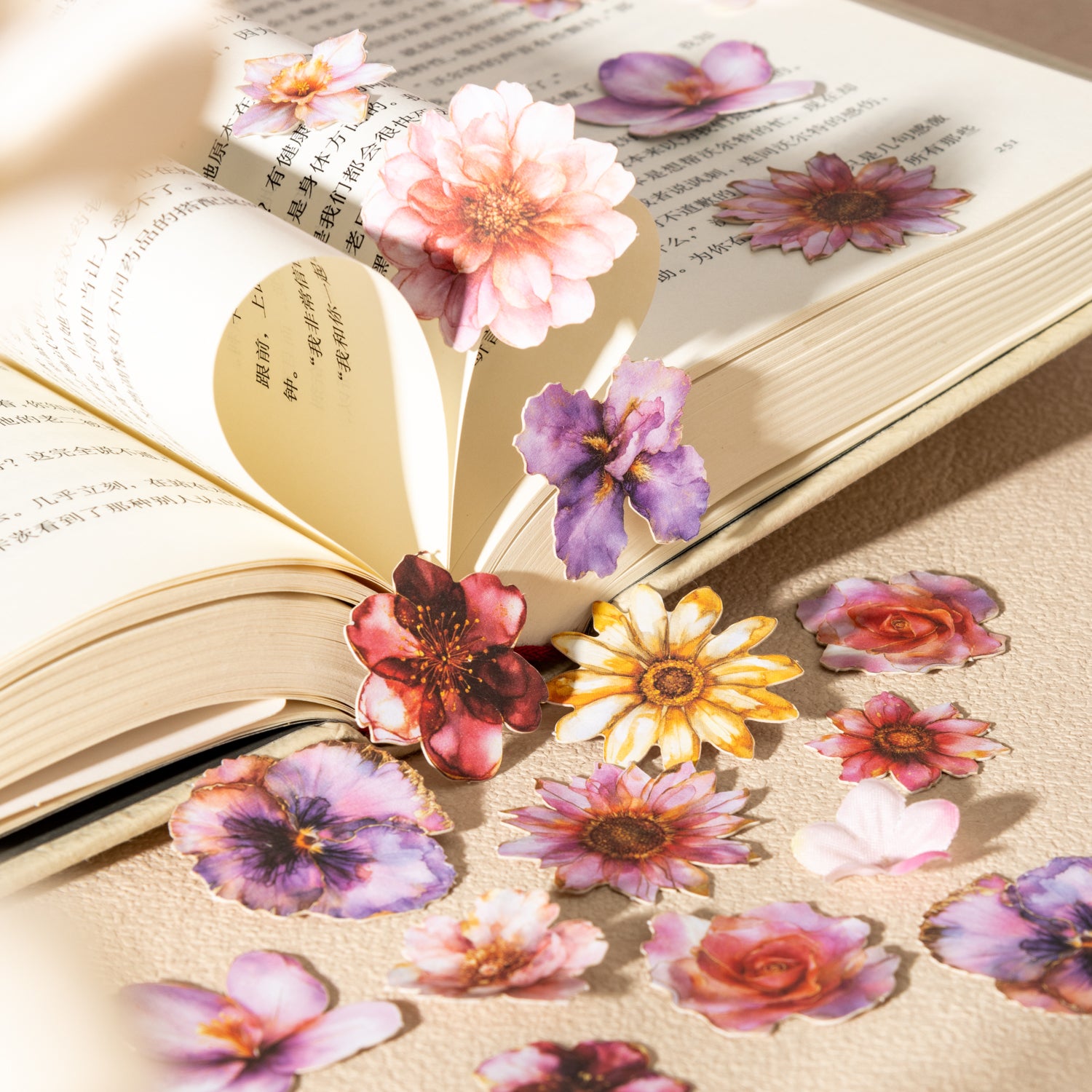 0520 Basket of Flowers Paper Sticker -30Pcs each pack