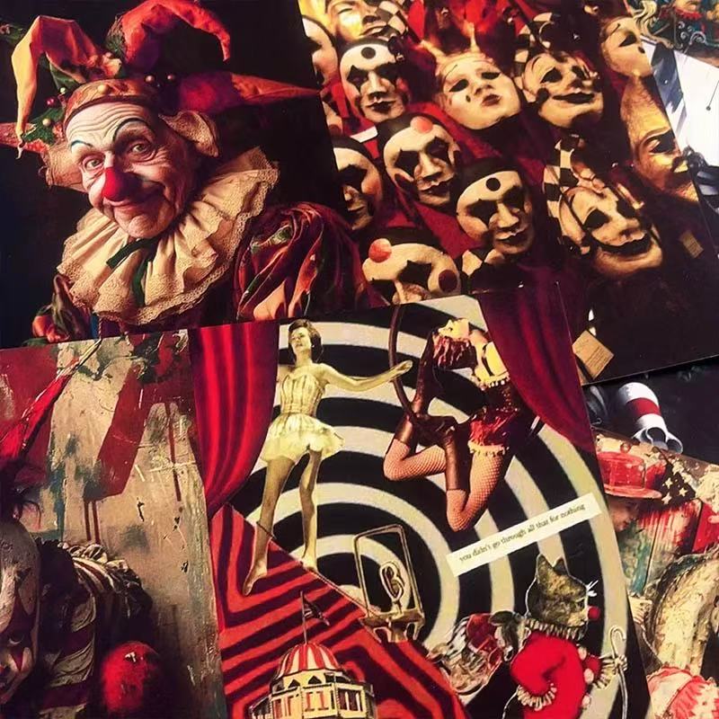 1013 A4 size Dark Circus Style Paper 4 pcs