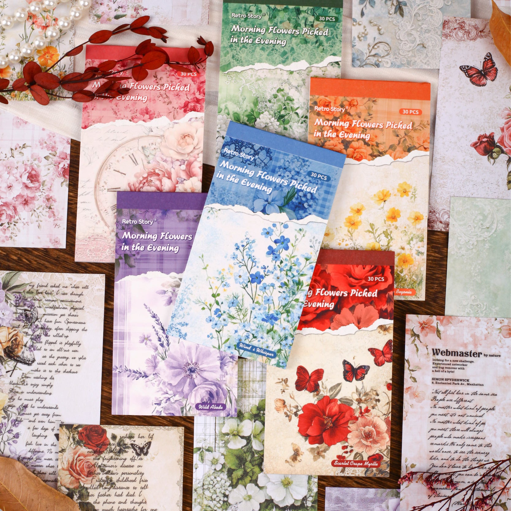 0909 Flowers paper -30Pcs each pack