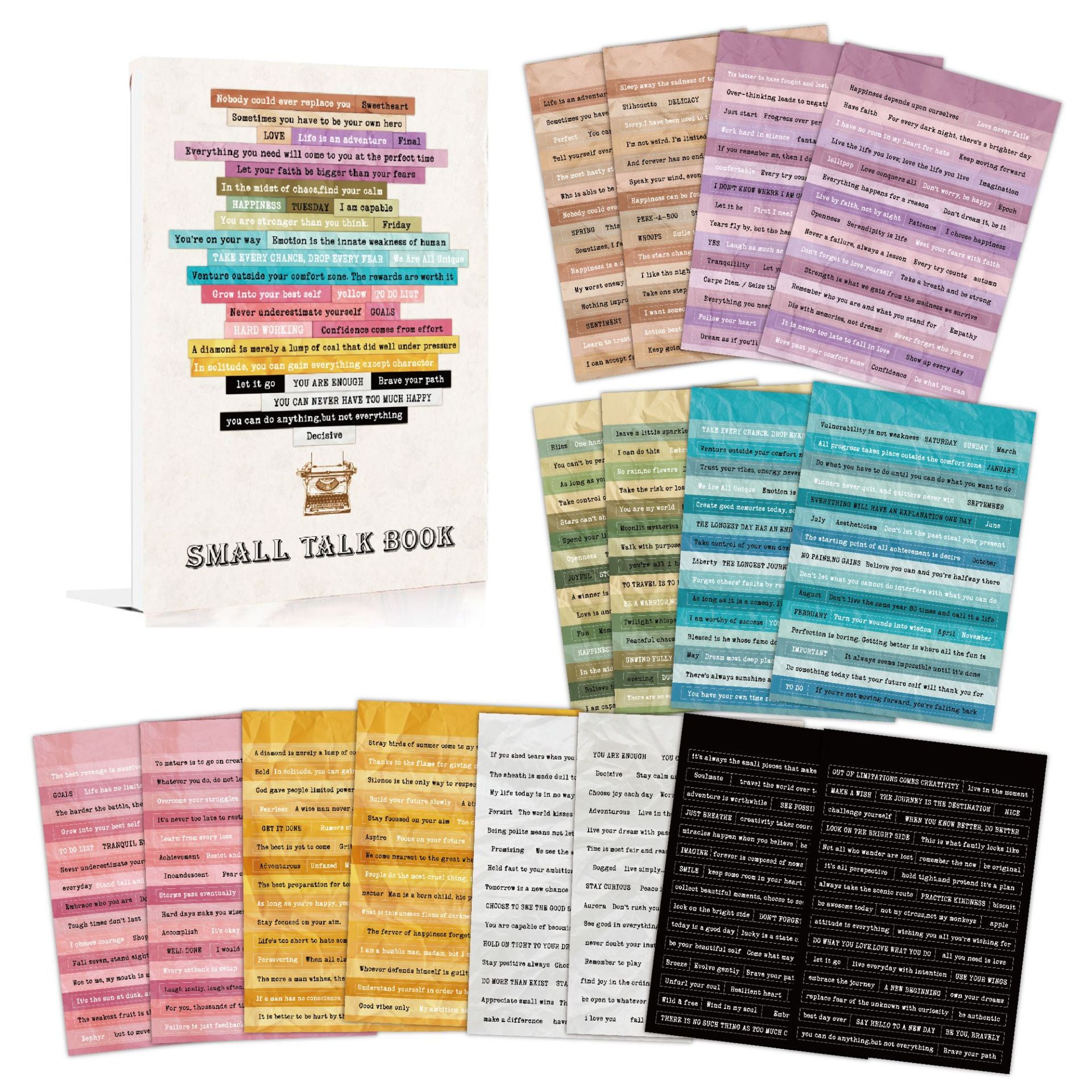 Vintage Inspirational Quotes Paper Stickers -16Pcs each pack