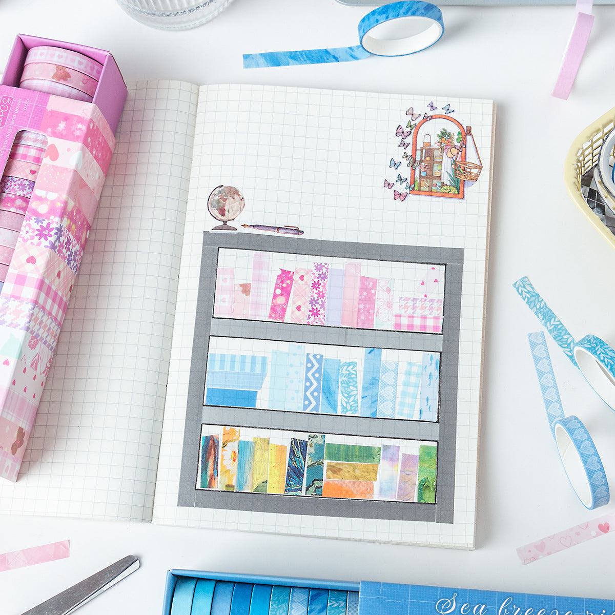 0719 Light and shadow stripes Washi Tape Set 20 rolls 0.7cm*2m