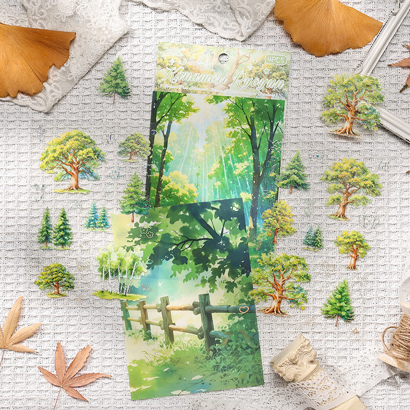 0605 Tree shadow PET sticker -4Pcs each pack