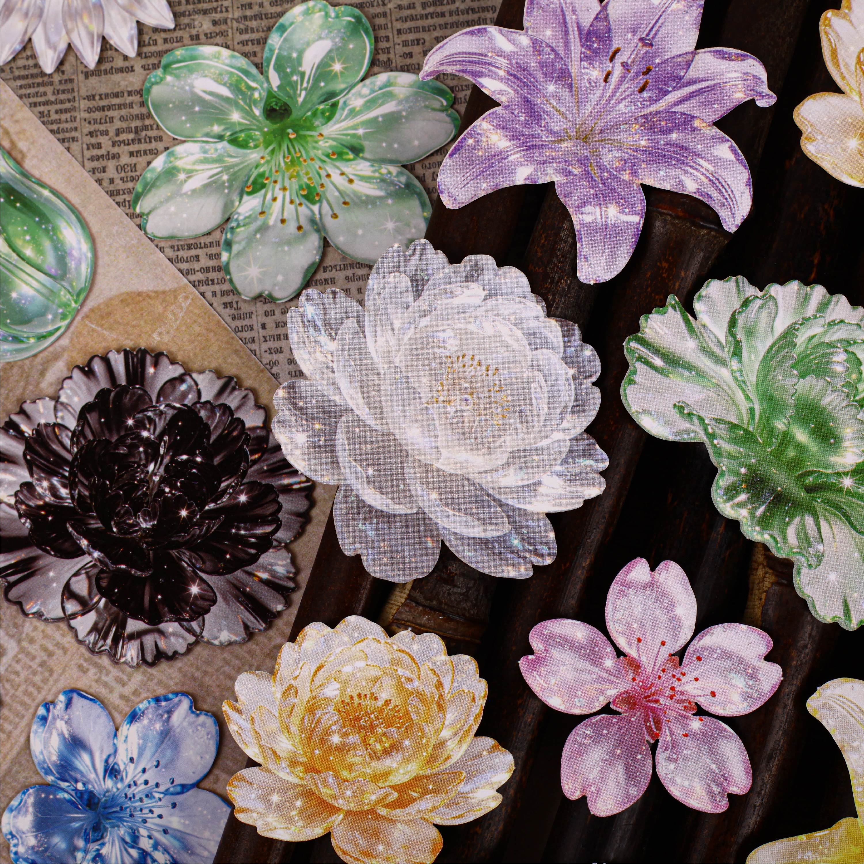 Glassy Flower Epistles Cardstock Stickers -10Pcs each pack
