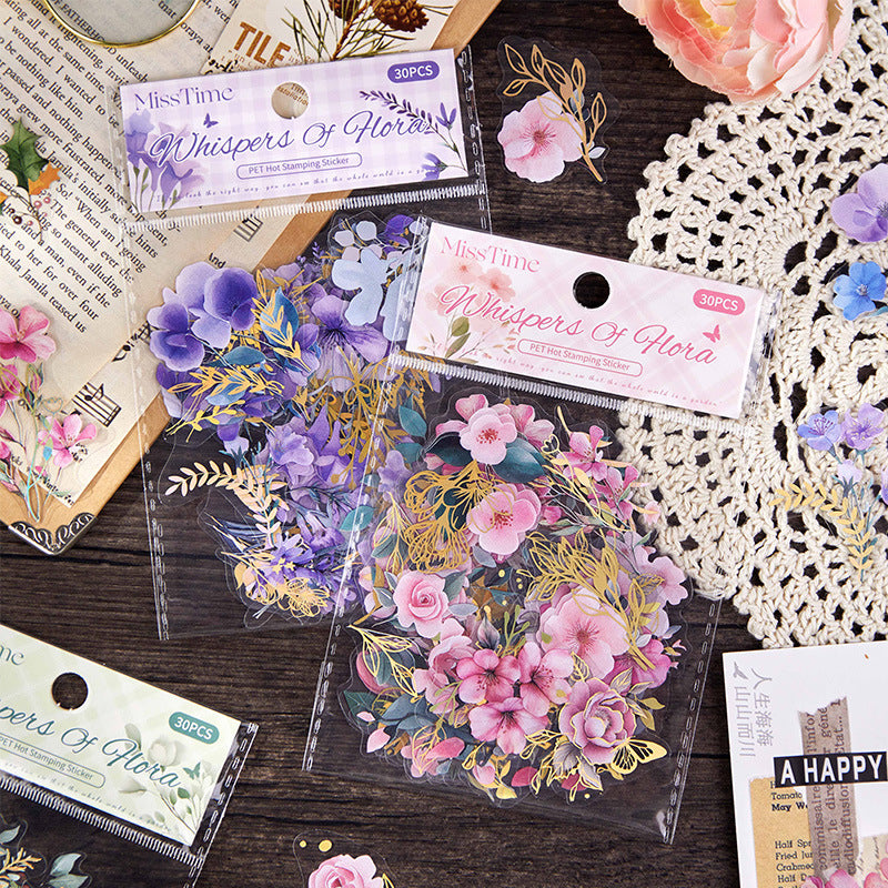 0603 Flowers PET sticker -30Pcs each pack