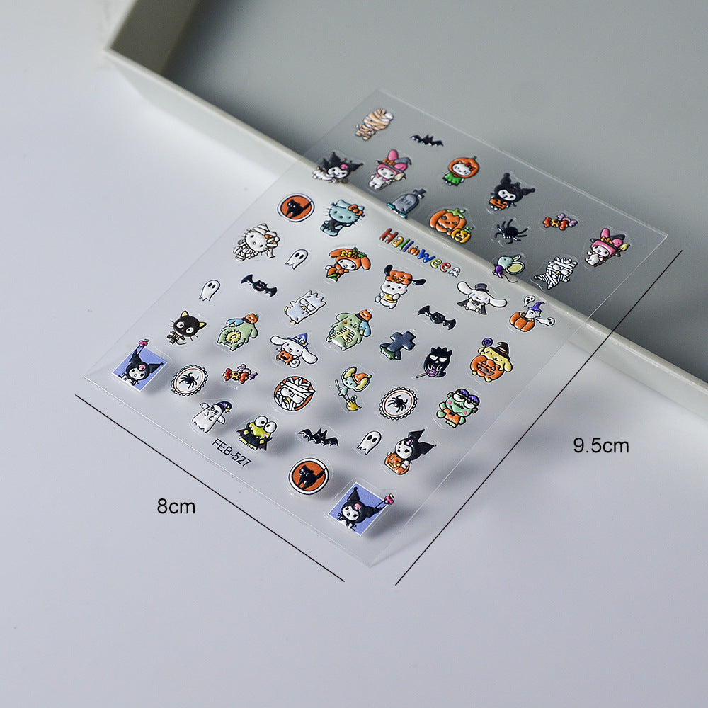 M329- Sanrio Halloween Embossed Mini sticker 1 Pcs