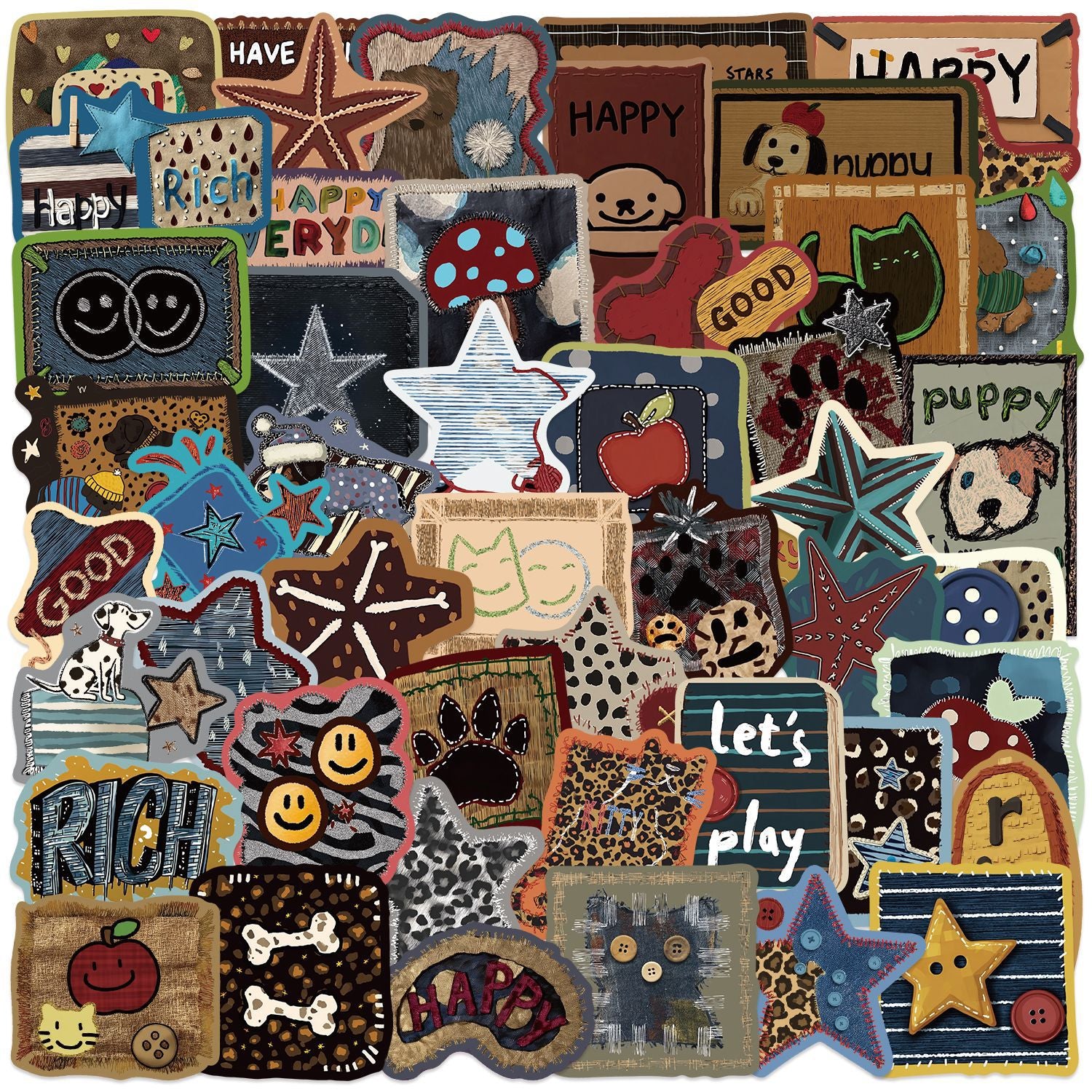 50 American Graffiti solid sticker with Colorful border