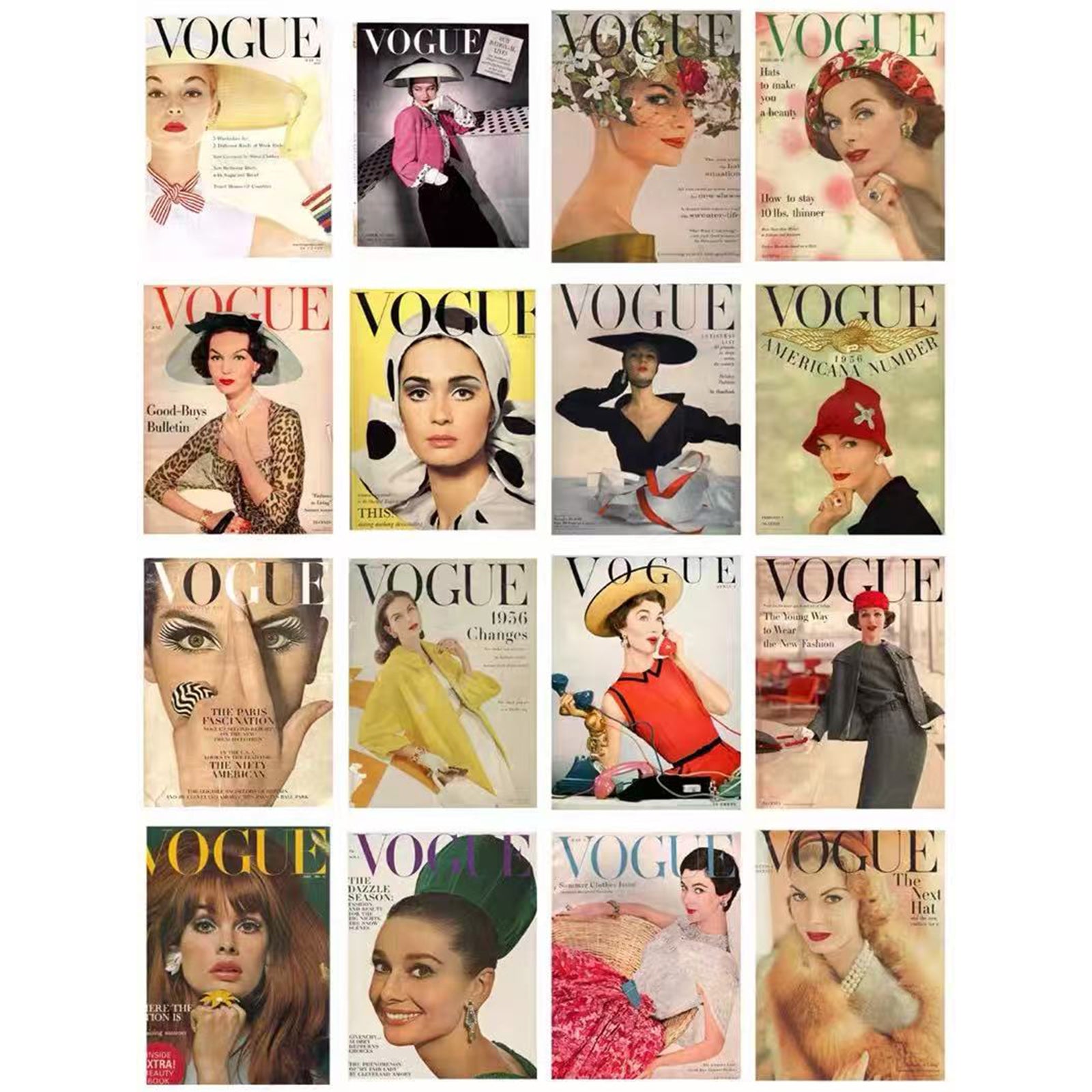 16 Vintage Cover Magazines solid sticker