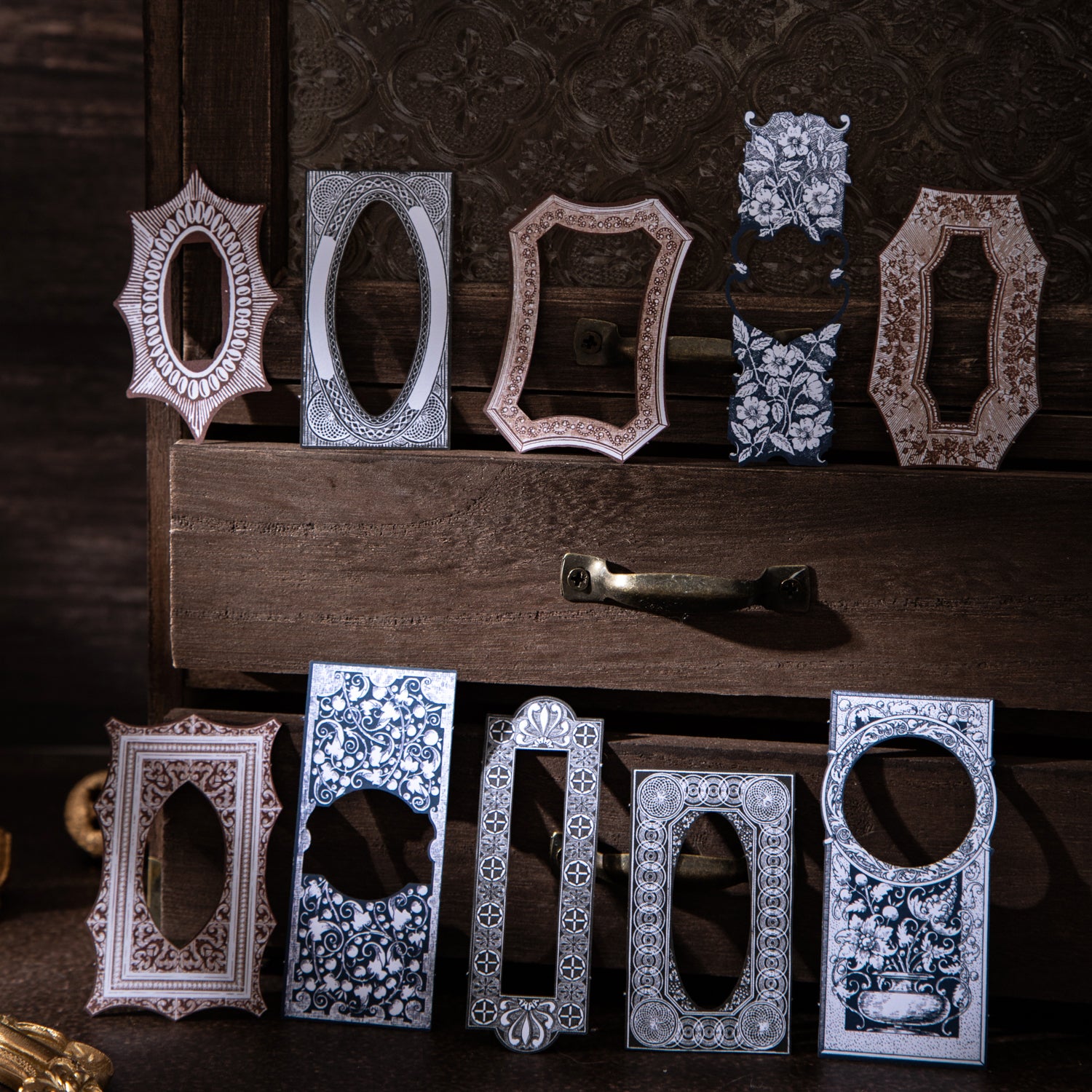 Vintage frame cardstock & PET sticker -20Pcs each pack
