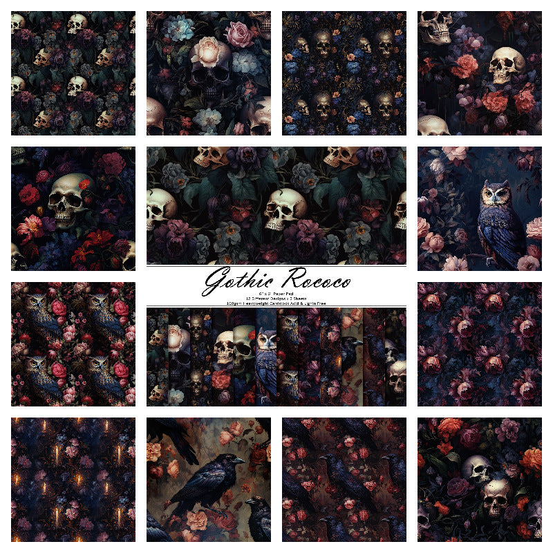 0410 Gothic rococo background paper -24Pcs each pack