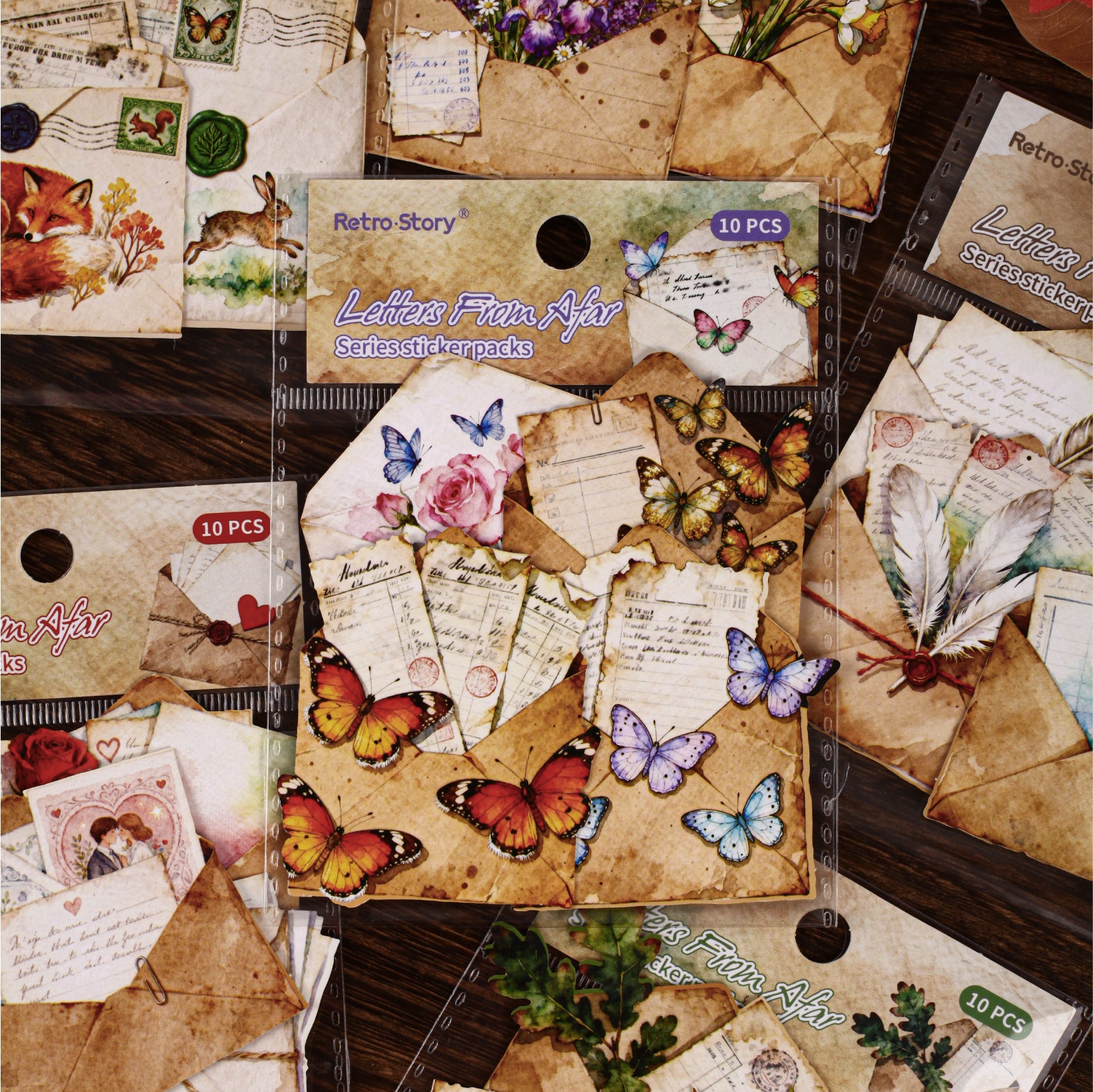 1023 Letter from afar sticker -10Pcs each pack