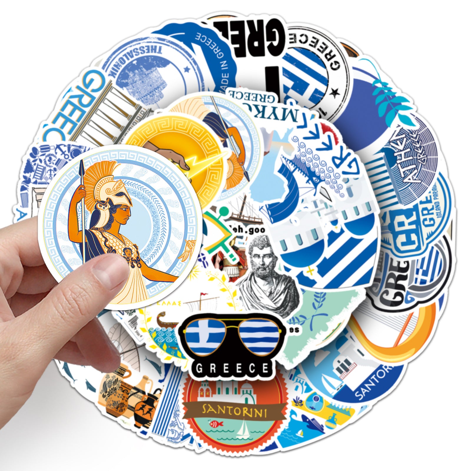 0617 50 Greece Stickers solid with white border