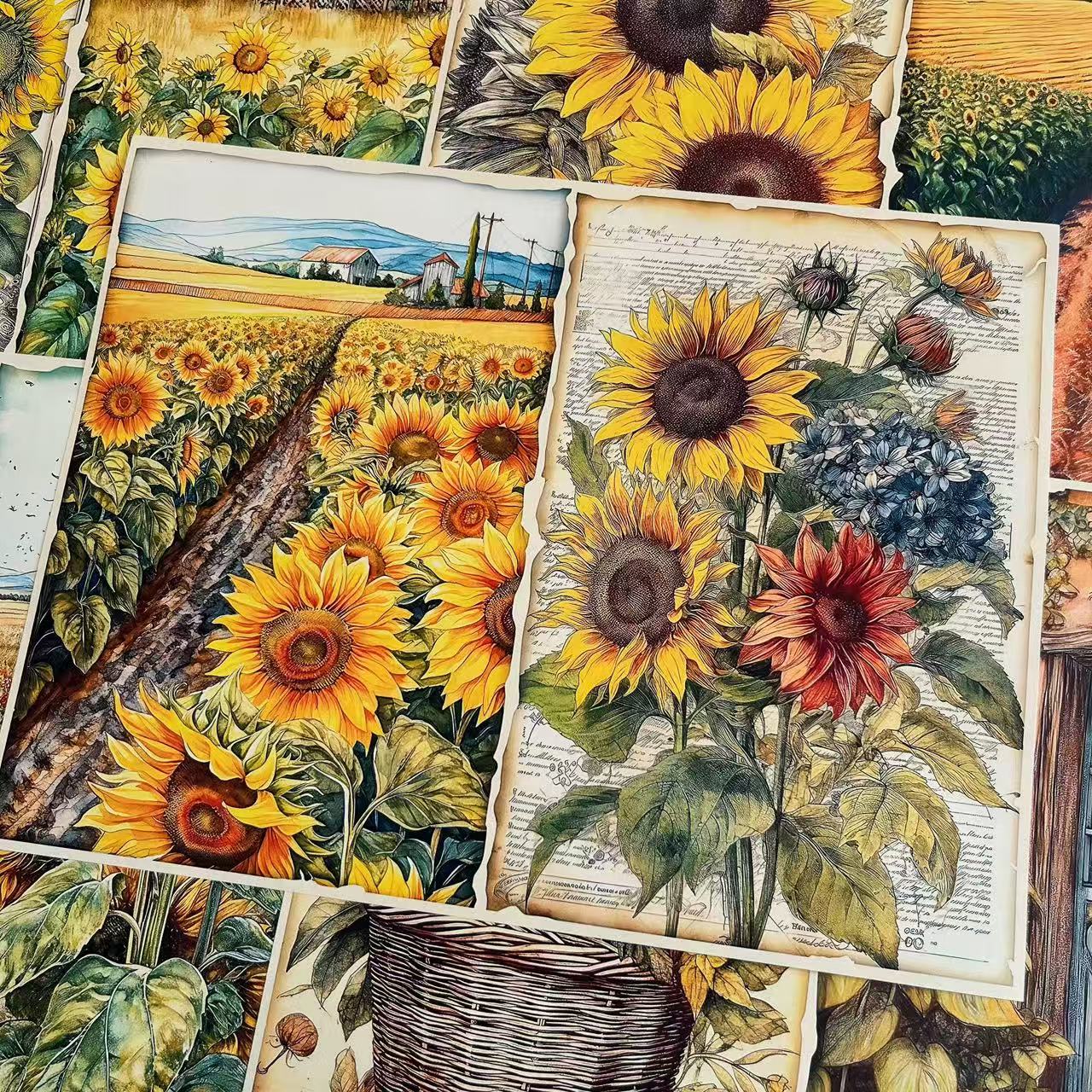 1105 A4 size sunflower Style Paper 5 pcs