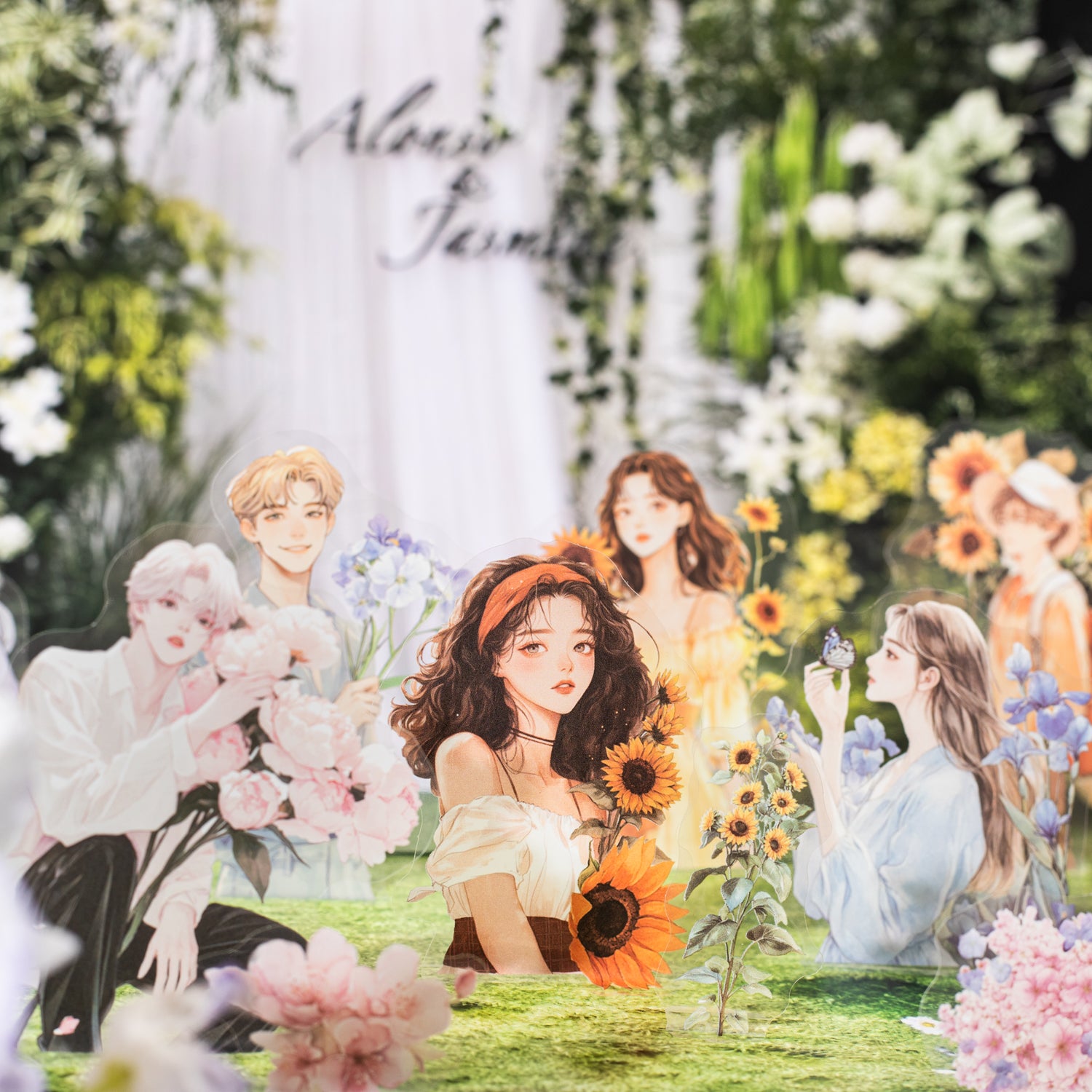 0617 Floral and Characters PET Sticker -15Pcs each pack