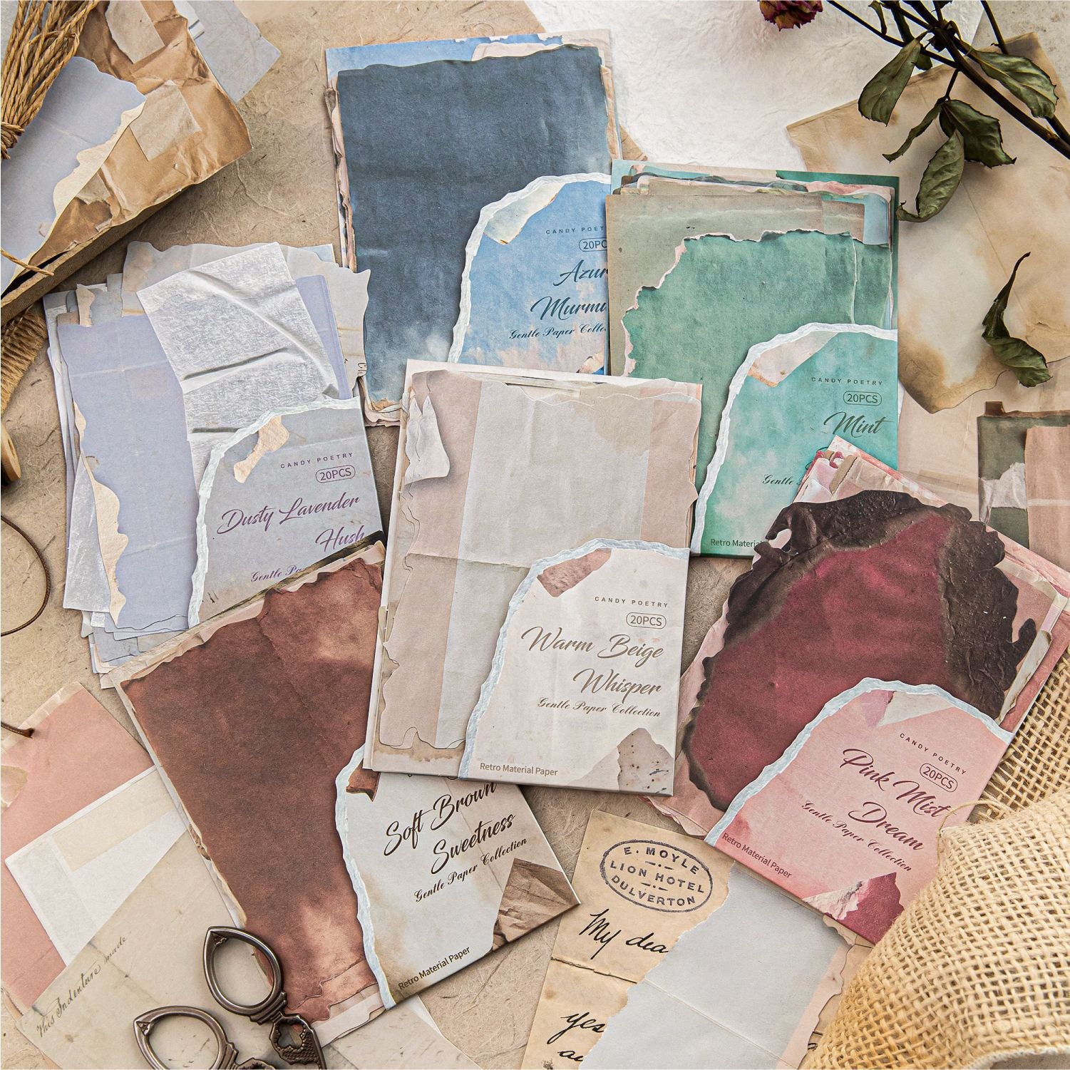 Vintage Gentle Solid Paper -20Pcs each pack