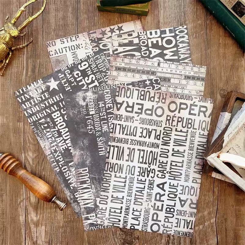 A5 Vintage background sticker -6Pcs each pack