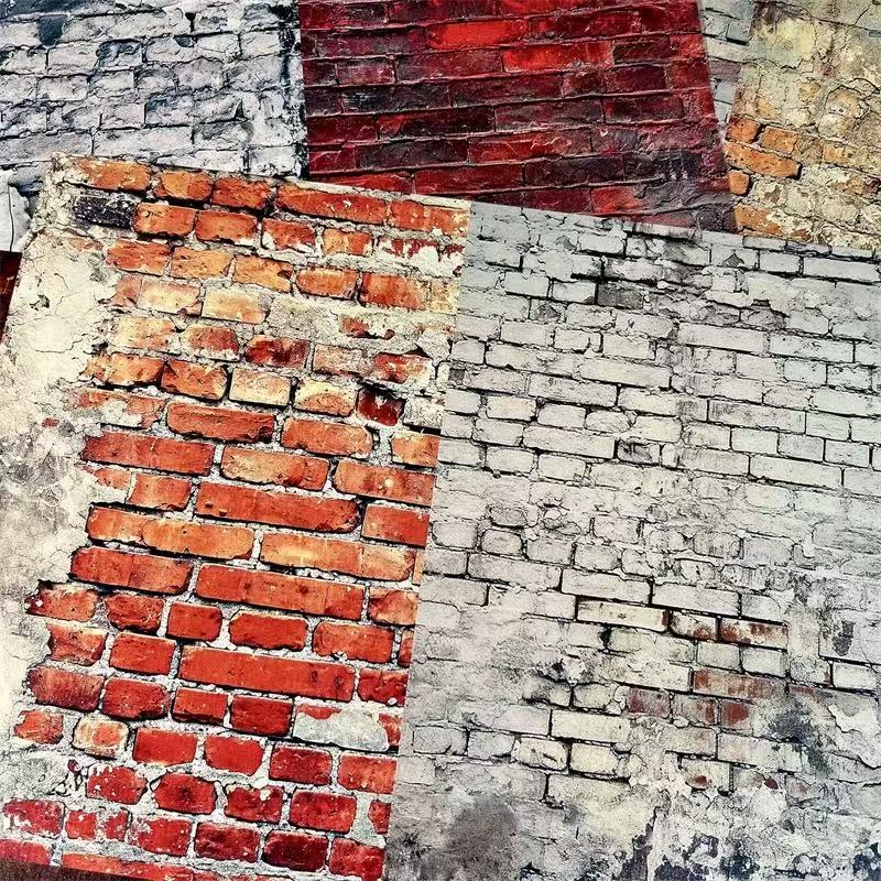 A4 size Ruins brick wall Style paper 8 pcs