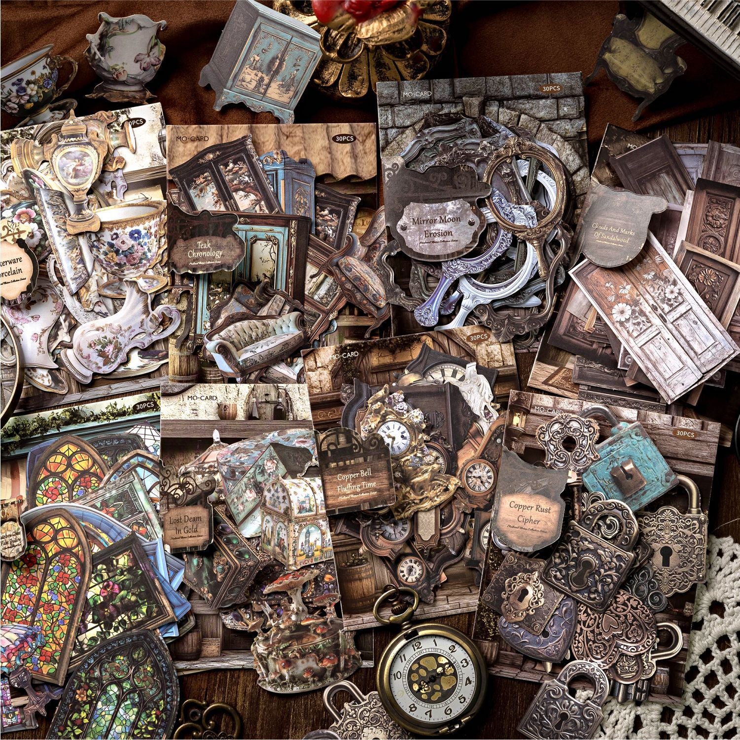 0524 Medieval Collections diecut cardstock Solid Sticker - 30Pcs each pack